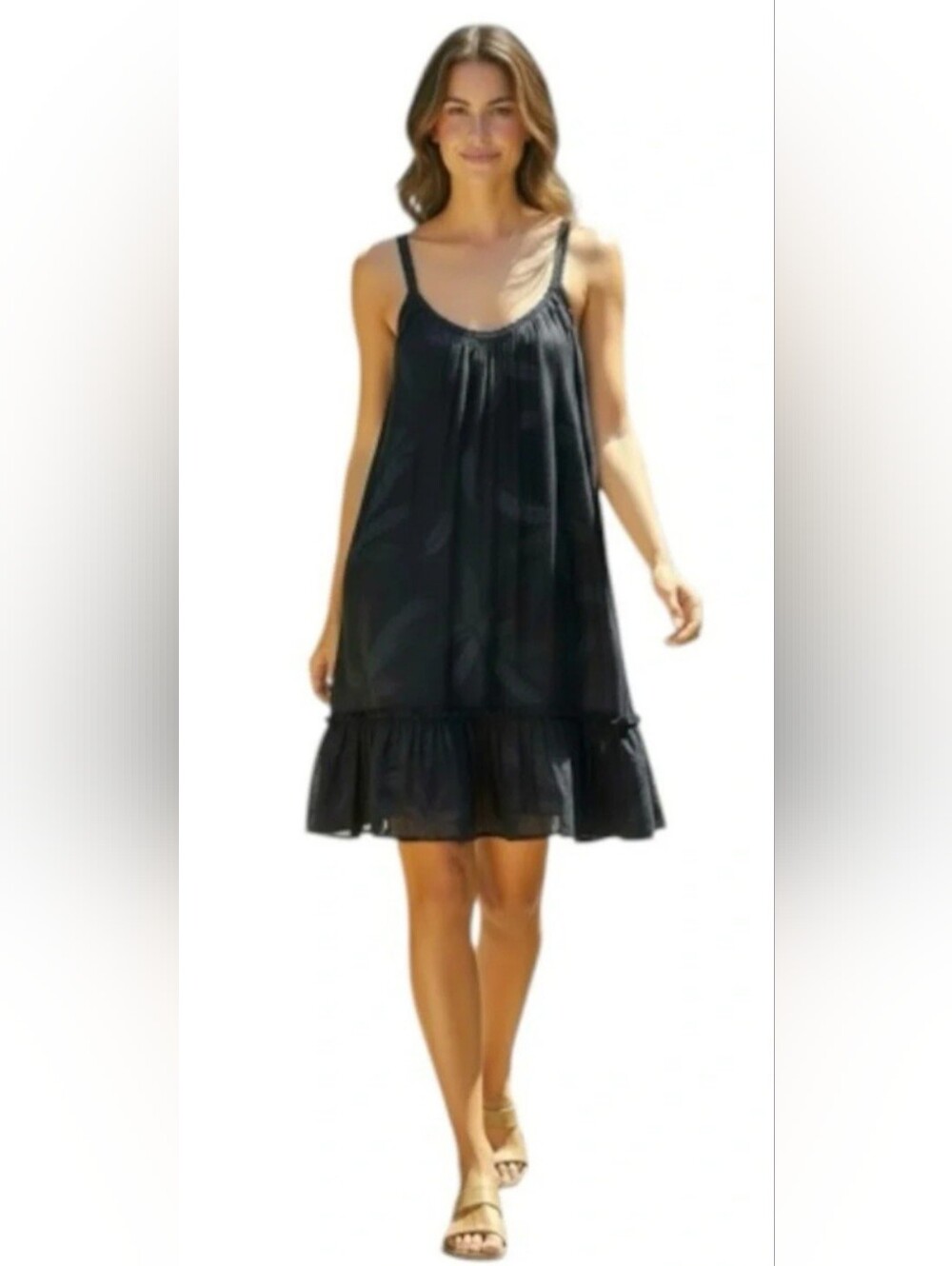Rosemarine Silk Blend Mini Dress Size Large Navy Blue, Black,Silver